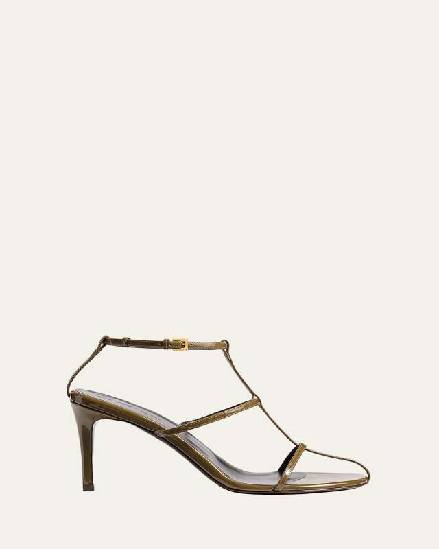 Leather T-Strap Sandals